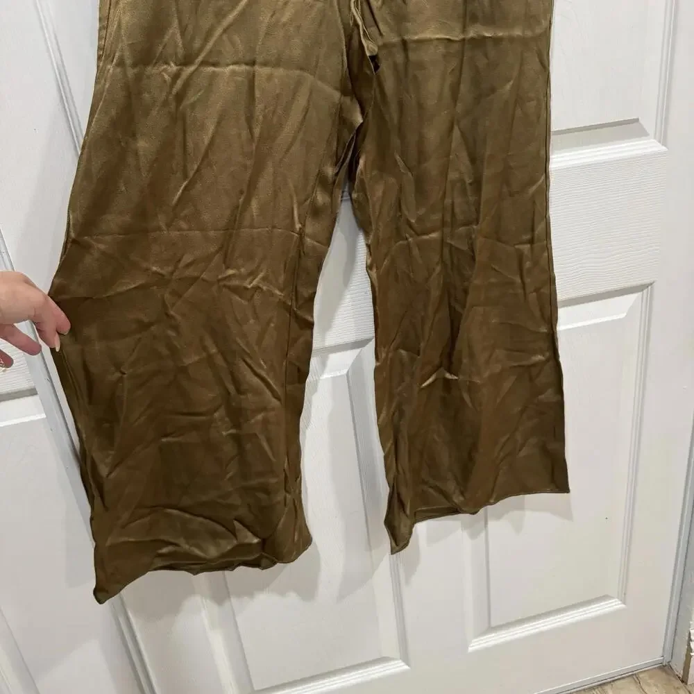 NWT J.Crew Collection Astrid wide-leg pull-on pant luster crepe Earth‎ Brown 10 - Picture 5 of 12